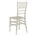 A silver Lancaster Table & Seating Chiavari chair with a white seat.