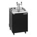 A black Beverage-Air dual zone kegerator with two taps.