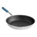 A Vigor A3000 Series aluminum frying pan with a blue silicone handle.