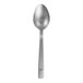 A Varick Estate stainless steel oval bowl soup/dessert spoon with a handle.