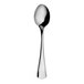 A silver spoon with a long stem.