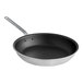 A close-up of a Vigor A3000 Series aluminum frying pan with a black non-stick coating and plated handle.