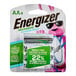 A package of Energizer Recharge Power Plus AA NiMH rechargeable batteries.