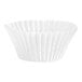 A close-up of a white fluted paper cupcake liner.