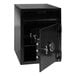 A black Cennox mail drop safe with a key lock.