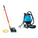 A Mytee carpet extractor with a Square Scrub orbital floor scrubber attached.