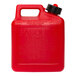 A red plastic Midwest Can gas safety can with a black cap.