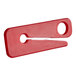 A red plastic Tangibles Super Snippit bag opener with a hole in the handle.