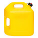 A yellow HDPE Midwest Can safety can with a black cap and handle.