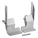 Two silver metal brackets with screws and nuts.