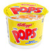 A yellow Kellogg's Corn Pops single-serve cup with a yellow lid.