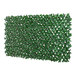 A NatraHedge artificial English laurel privacy fence with green leaves.