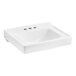 An American Standard white vitreous china wall-mount sink with three holes.