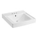A white American Standard Decorum wall-mount sink with a square bowl and three faucets.
