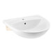 An American Standard white fireclay semi-countertop sink with a center hole over a white background.