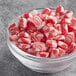 A bowl of Gertrude Hawk Peppermint Chunks.