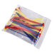 A clear plastic bag filled with colorful ties.