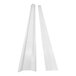 Two white plastic strips on a white metal profile.