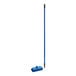 A blue Lavex deck brush with a blue metal handle.
