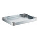 A silver rectangular Regency undershelf with holes in it.