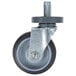 A black Metro Super Erecta caster wheel with a grey wheel and metal plate.