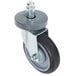 A Metro Super Erecta Poly caster with a grey wheel and metal screw.
