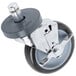 A Metro Super Erecta Poly caster with a metal wheel and brake.