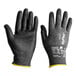 A pair of black and gray Ansell HyFlex gloves with black palm-coated nitrile.