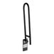 A black stainless steel Lavex grab bar with a swing-up handle.