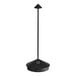 A Zafferano America Pina table lamp with a black stand and pole with a light on it.