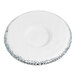 A white ceramic tray with black speckled designs on the rim.