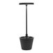 A dark gray Zafferano America Poldina Pro table lamp on a black pole.