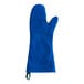 A blue Tucker Safety Products oven mitt with a removable liner on a white background.