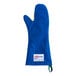 A blue Tucker Safety oven mitt.