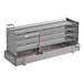 An Avantco metal evaporator drain pan with copper pipes.