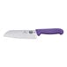 A Victorinox Santoku knife with a purple handle.