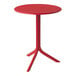 A Nardi red round adjustable table with a metal base.