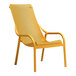 A yellow Net Lounge chair with armrests and a woven seat.