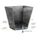 A diagram of a Novelty Manufacturing Co. Ella Black Artstone planter with a black drain.