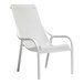 A white Net Lounge chair with white stripes.