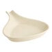 An Acopa ivory stoneware fry pan server with a handle.