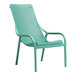 A green Net Lounge chair with armrests and a mesh back.