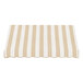 A white and tan striped Awntech Dallas fixed fabric awning.