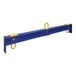 A blue and yellow Vestil adjustable spreadable steel beam.