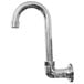 An Advance Tabco wall mount sink faucet with a swivel gooseneck spout.
