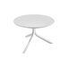 A Nardi Spritz white round table with adjustable dual height.