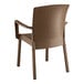 A brown plastic Grosfillex Havana Classic arm chair.