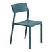 A green plastic Nardi Trill Bistrot outdoor dining chair.