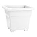 A white square tub planter with a square top.