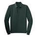 A dark green Port Authority® long sleeve polo shirt.
